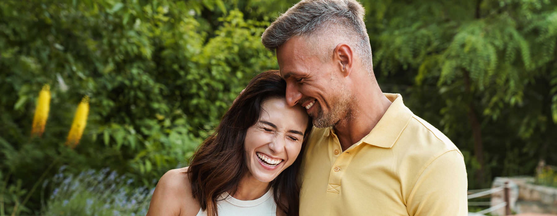 a couple in a park