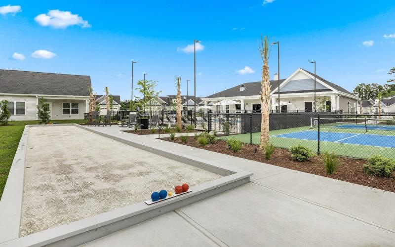 a pickle ball courts and bocce